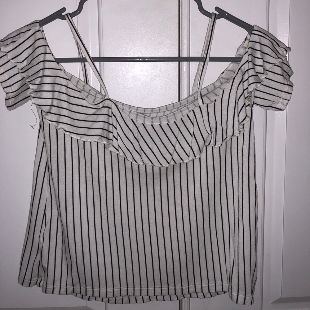 Striped off the shoulder too